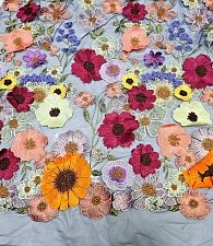 Кружево на синей сетке 3Д мульти