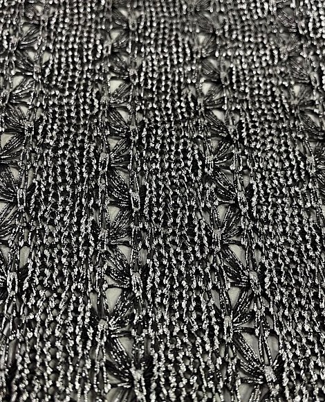 Ажур-трикотаж с напылен. черн\серебро